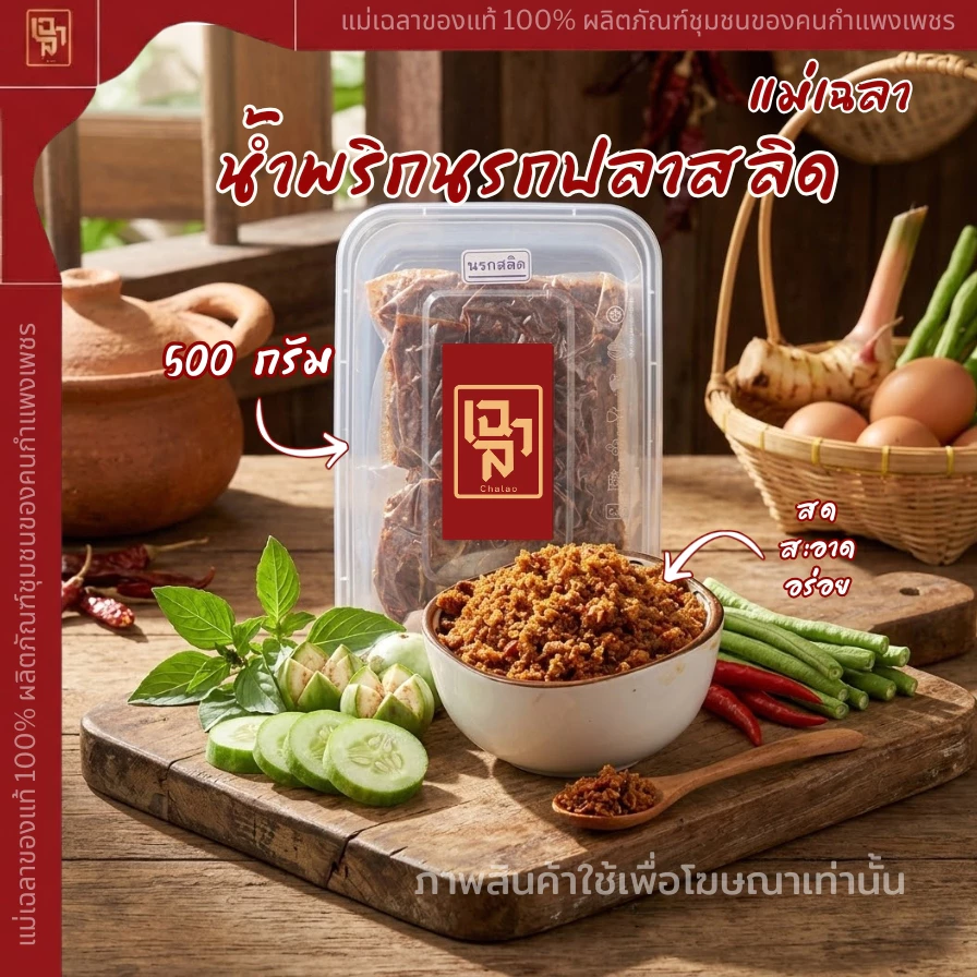 น้ำพริกนรกปลาสลิด 500 กรัม