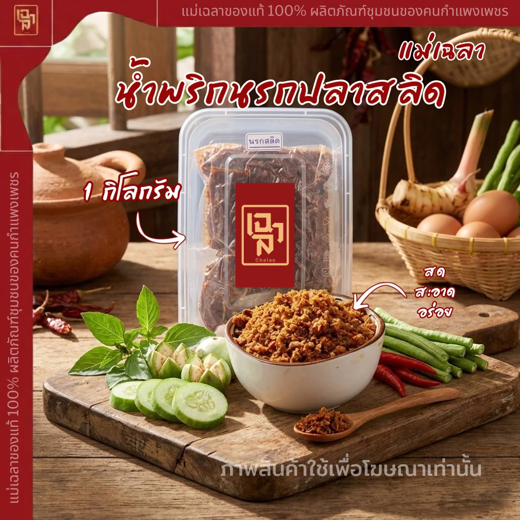 โปรโมชั่น น้ำพริกนรกปลาสลิด 1 กิโล