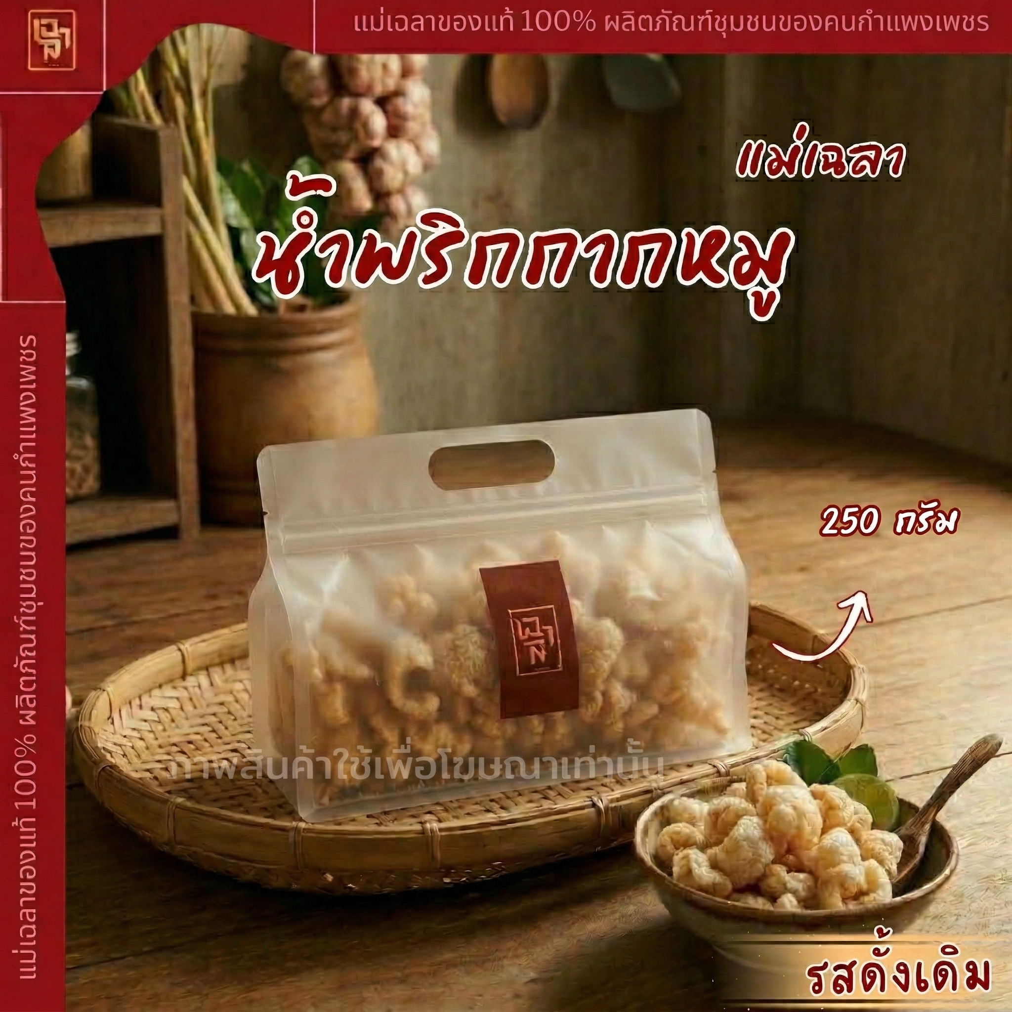 น้ำพริกกากหมู 250 กรัม [รสดั้งเดิม]